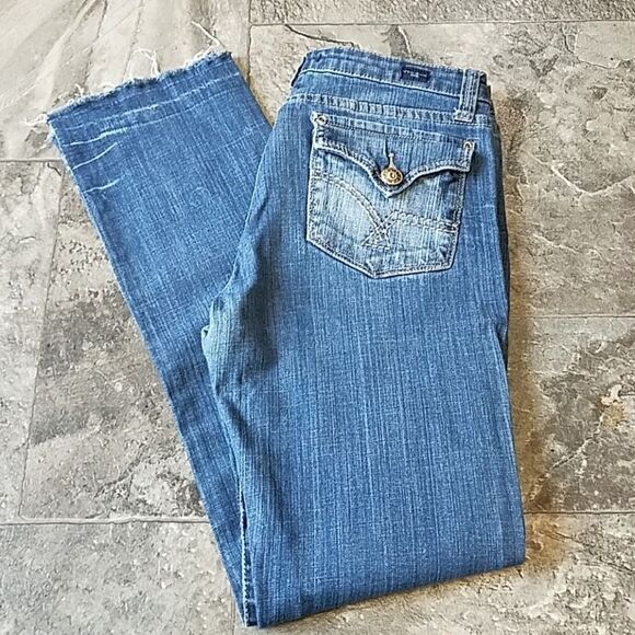 Vigoss Straight Leg Raw Hem Distressed Jeans 9 - Picture 5 of 8